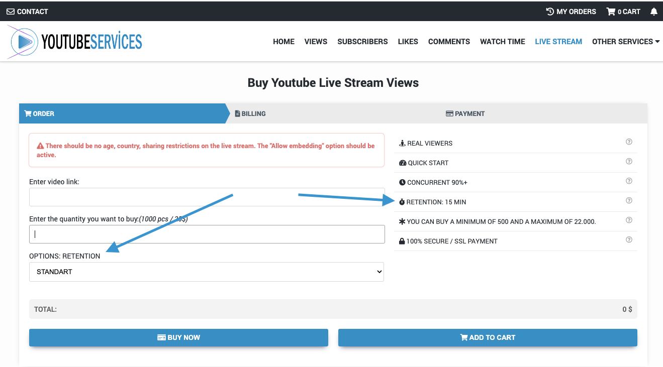 live stream retention